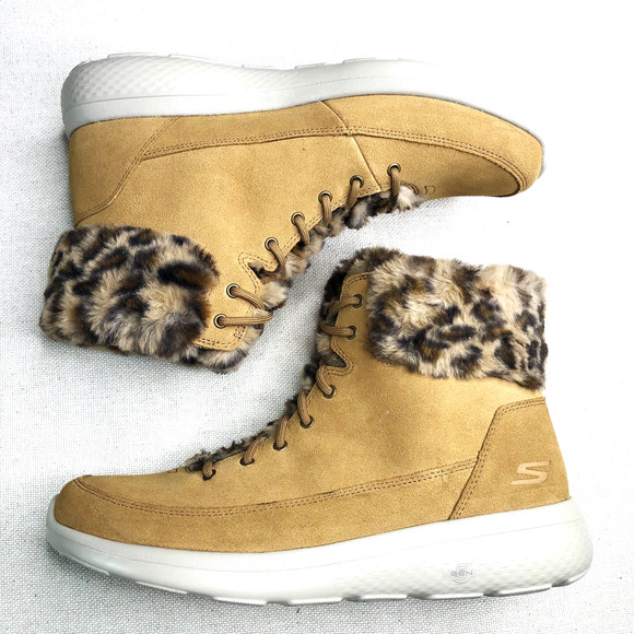 SKECHERS Leopard Suede Boots